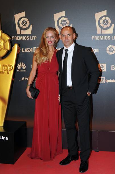 Paco Jemez, tecnico del Rayo Vallecano, con moglie (Olycom)